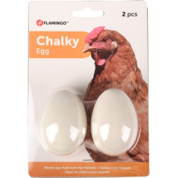2 Biała gipsowa atrapa jaja dla kury AP-FL-1033276 animallparadise