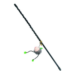 animallparadise 1 Mishka fishing rod mouse with bell . cat toy. random colors Fishing rods and feathers