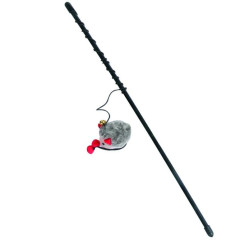 animallparadise 1 Mishka fishing rod mouse with bell . cat toy. random colors Fishing rods and feathers