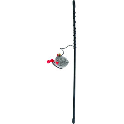 AP-FL-504231 animallparadise 1 Mishka caña de pescar ratón con campana . juguete para gatos. colores al azar Cañas de pescar ...