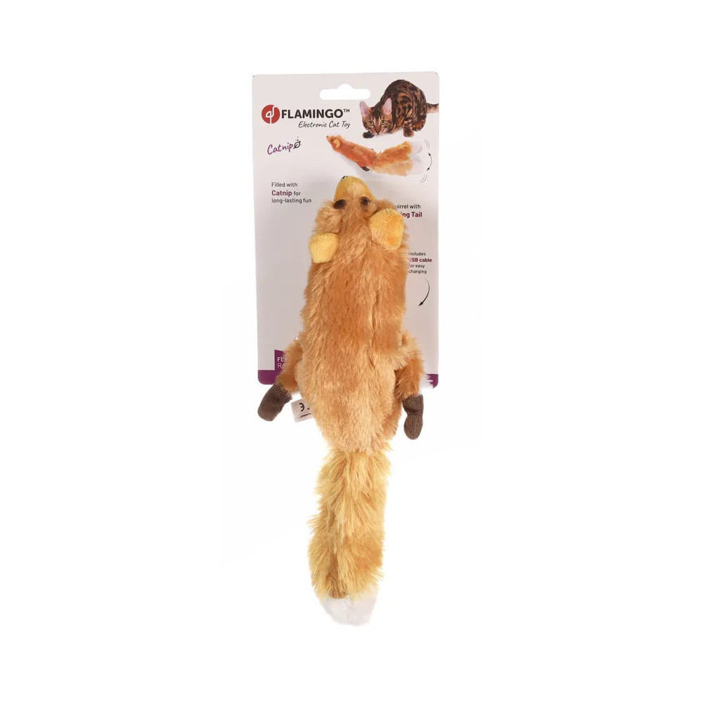 Elektroniczna zabawka wiewiórka z ruchomym ogonem 34 cm FL-561377 Flamingo