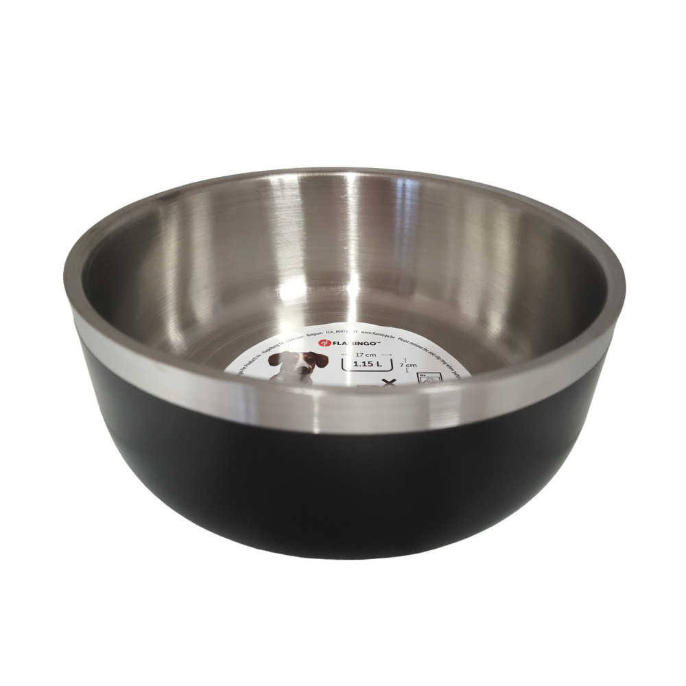 Dwuścienna miska na pokarm lub wodę ø17 cm 1150 ml, dla psów FL-521382 Flamingo