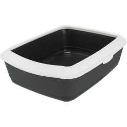 animallparadise Dark gray litter box with rim 37 x 47 x 15 cm for cats. Litter boxes
