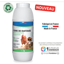 FR-170333 Francodex Tierra de diatomeas 450 g, secante, absorbente para gallineros, gallineros, patios traseros Tratamiento