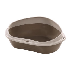 FLAMINGO Sadio L angle litter box taupe 58.5 x 48 x 20.5 cm for cats Litter boxes