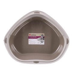Flamingo Sadio L angle litter box taupe 58.5 x 48 x 20.5 cm for cats Litter boxes