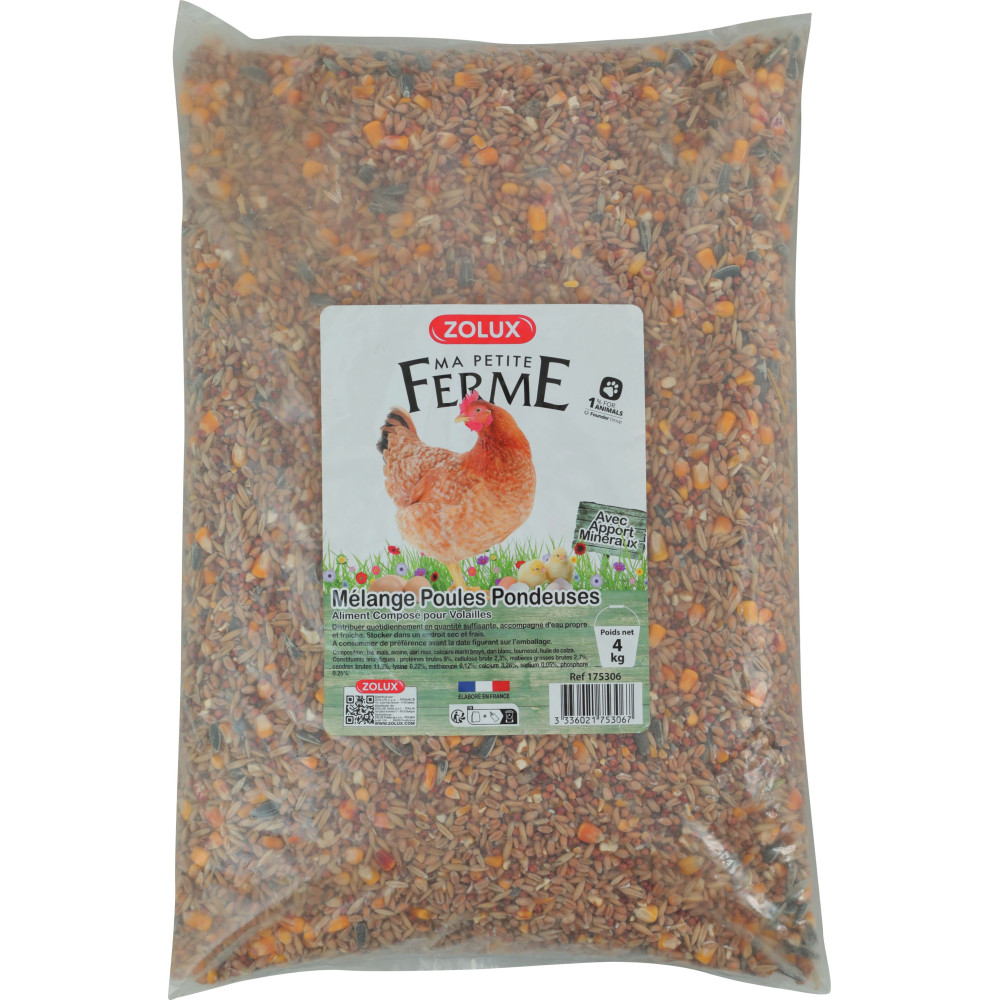 Alimento composto para galinhas poedeiras 4 kg de quintal baixo ZO-175306 Alimentação