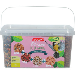 zolux Premium mix 4 varieties of seeds and mealworms, 2.5 kg bucket for birds Seed food