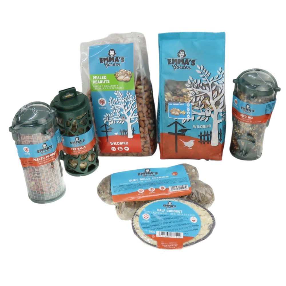 animallparadise Pack distributeurs remplis boules de graisse et graines pour oiseaux 3.46 kg Nourriture