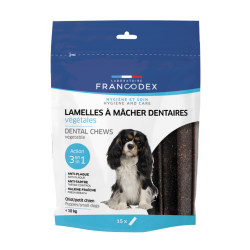 Francodex 15 Lamelles à Mâcher 228g Pour Chiots et Petits Chiens moins de10 kg Soins des dents pour chiens