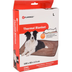 Thermische mat L 100 x 60 x 1,5 cm bruin voor honden Flamingo FL-520674 Hondenmatten
