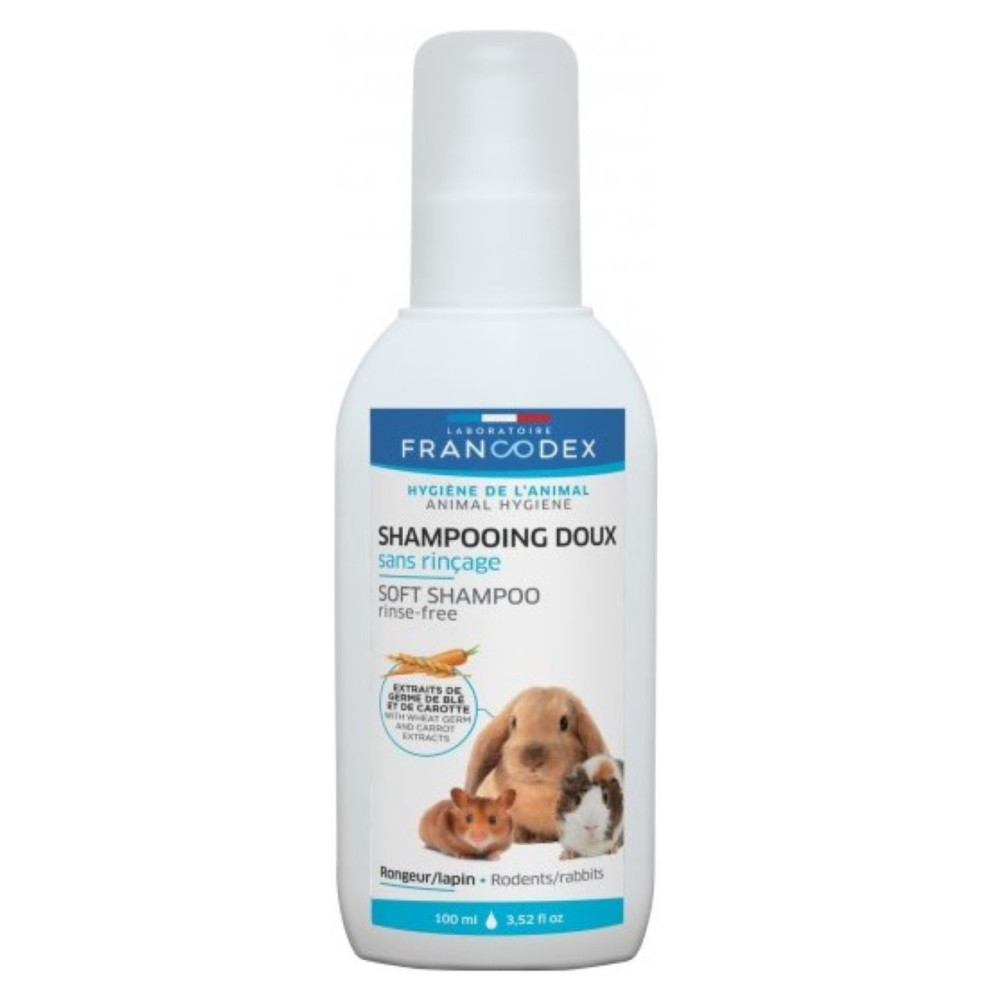 Francodex Mildes Shampoo ohne Ausspülen, 100 ml, für Nagetiere und Kaninchen FR-170027 Pflege und Hygiene