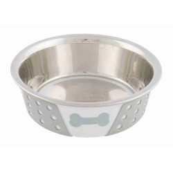 Trixie Stainless steel bowl with silicone and pattern, ø 14 cm 400 ml, for dog or cat, Bowl, bowl