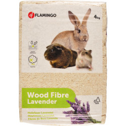 houtkrullen met lavendel voor knaagdieren 4KG Flamingo FL-201607 Knaagdierstrooisel en schaafsel