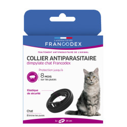 FR-172293 Francodex Collar antiparasitario Dimpylate 35 cm negro para gatos Control de plagas de gatos