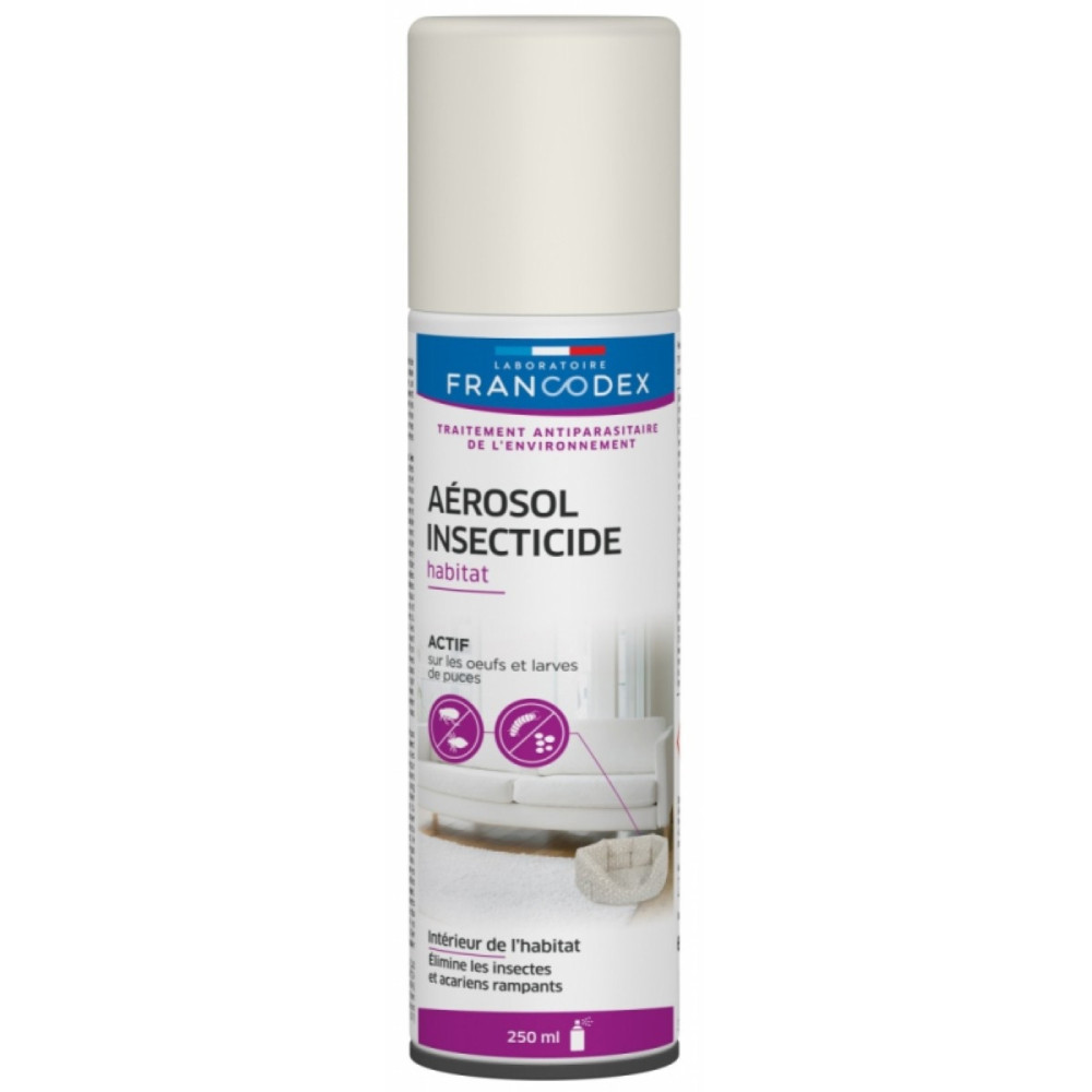 Francodex Insecticide aerosol for the habitat 250 ml antiparasitic Pest control diffuser for the home