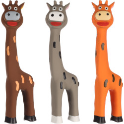 FLAMINGO Jouet 1 Girafe en latex couleur aléatoire 24 cm pour chien Jouets à couinement pour chien