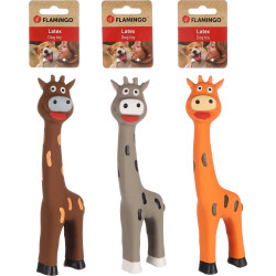 1 willekeurig latex giraffe speeltje 24 cm voor honden Flamingo FL-522496 Piepende speeltjes voor honden