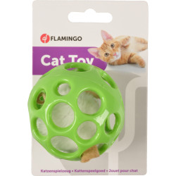 Flamingo Balle verte ø 7 cm avec souris peluche a l'intérieur jouet pour chat Jeux