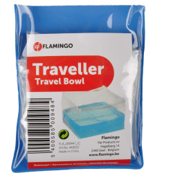 Flamingo Foldable transparent square dog food and water bowl Bowl, travel bowl