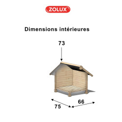 zolux Wooden dog house cottage Large outside dimension 101 x 94 cm H 94 cm Dog house