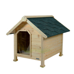 Chalé de madeira para cães Grande dimensão exterior 101 x 94 cm H 94 cm ZO-400157 Casa do cão