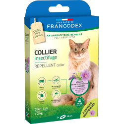 Francodex Collier Insectifuge Pour Chats de plus de 2 kg longueur 35 cm formule renforcée Antiparasitaire chat