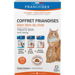 Traktaties in een kattenwelzijnsbox Francodex FR-171053 Kattensnoepjes