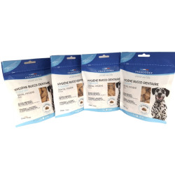 FR-171054 Francodex Pack de 4 x 75g Higiene Oral Golosinas para Perros Cuidado de los dientes de los perros