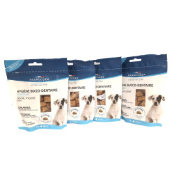 Francodex Confezione di croccantini per l'igiene orale 4 x 75 g Per cuccioli e cani di piccola taglia di peso inferiore a 10 ...