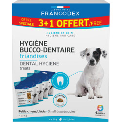 Francodex Pack Oral Hygiene Treats 4 x 75g For puppies and small dogs under 10 kg Tooth care for dogs