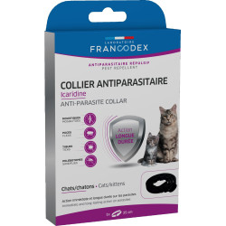 Francodex Collar Antiparasitic icaridine 35 cm black color For cats and kittens Cat pest control