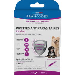 Francodex 4 Icaridine Ungezieferpipetten für Welpen und kleine Hunde FR-176003 Pipetten gegen Schädlinge