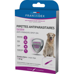 4 Icaridine Antiparasitaire Pipetten voor honden van meer dan 30 kg Francodex FR-176005 Pipetten voor bestrijdingsmiddelen