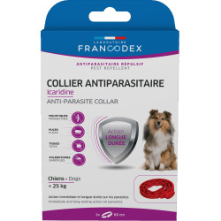 Icaridine Ongediertebestrijdingshalsband 60 cm rood voor honden tot 25 kg Francodex FR-176009 halsband voor ongediertebestrij...