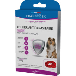 Icaridine Ongediertebestrijdingshalsband 60 cm rood voor honden tot 25 kg Francodex FR-176009 halsband voor ongediertebestrij...