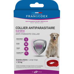 Francodex Icaridine Collar 75 cm red for dogs over 25 kg pest control collar