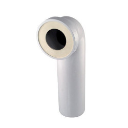 Interplast Pipe rigide PVC longue coudée mâle blanche pour WC diam.100 Plomberie