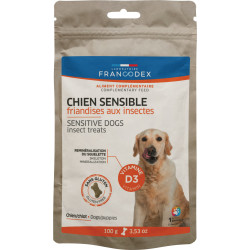 100g de guloseimas com insectos para cães sensíveis FR-170411 Guloseimas para cães