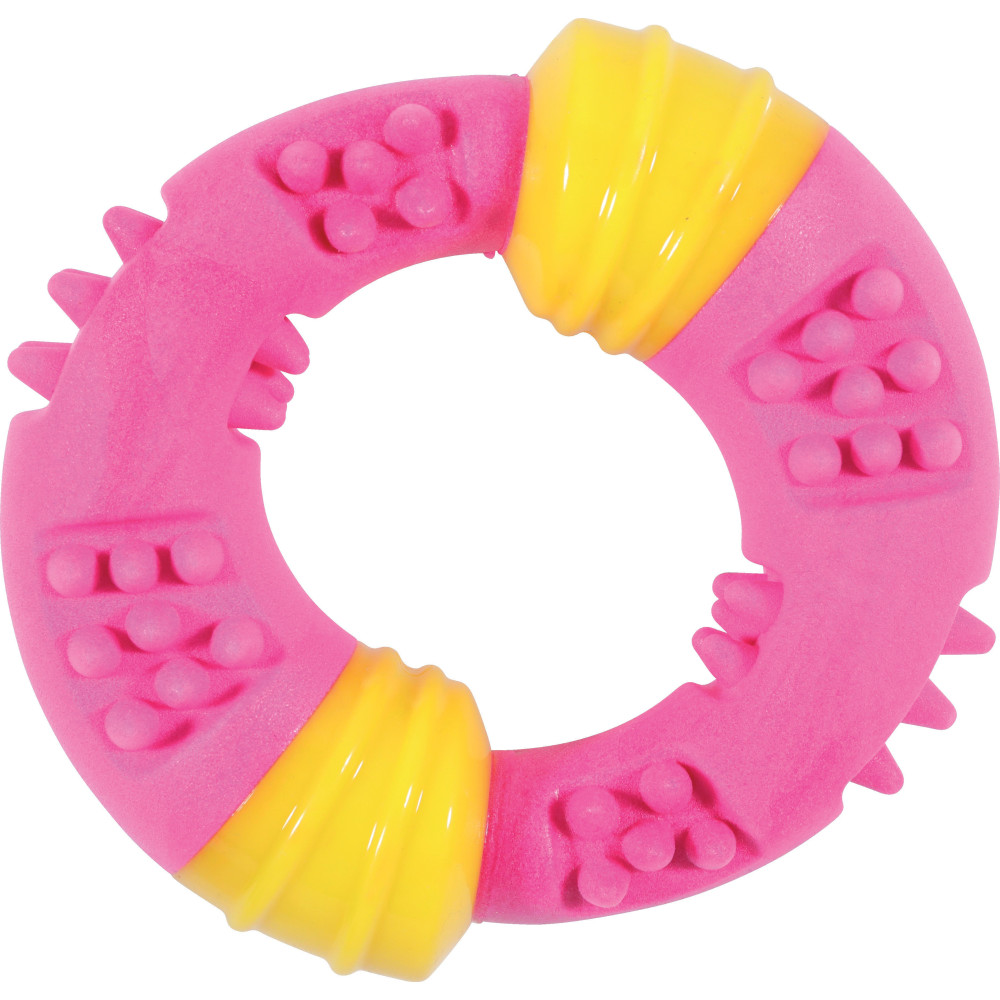 Sunset ring speeltje 15 cm roze voor honden zolux ZO-479114ROS Piepende speeltjes voor honden
