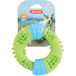 zolux Spielzeug Ring Sunset 15 cm grün für Hunde ZO-479114VER Quietschspielzeug für Hunde