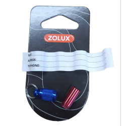 zolux 1 Tube Adresshalter in Blau und Rot für Hunde- oder Katzenhalsbänder ZO-487036 Tür Adresse