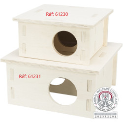 Casa de nidificação com 2 quartos 25 x 12 x 25 cm para hamsters grandes e dgues TR-61231 Acessórios de gaiola