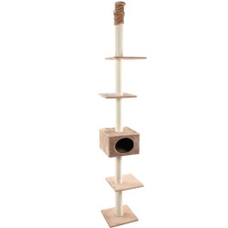 Beige katteboom van vloer tot plafond 2,48 tot 2,63 meter Flamingo Pet Products FL-5334700 Kattenboom