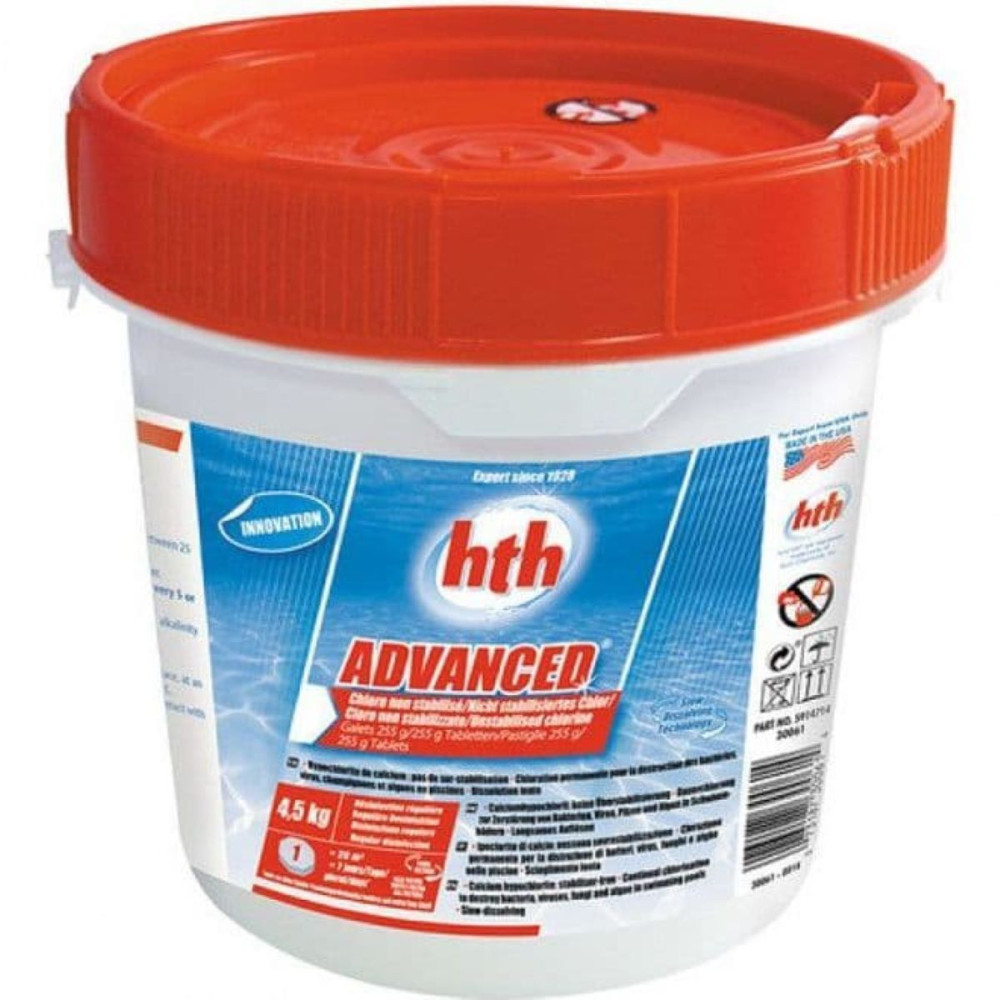 HTH Calcium Hypochlorite Advanced Non-Stabilised 255g Chlorine Tablets 4.5kg Treatment product