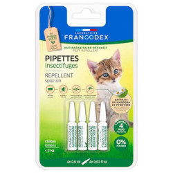 Francodex 4 Insect repellent pipettes. For kittens under 2 kg. Cat pest control
