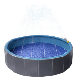 Dog pool with water jet ø 80 x 20 cm blue and grey Dog pool