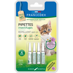 FR-175485 Francodex 4 pipetas repelentes de insectos para gatitos de menos de 2 kg fórmula reforzada Control de plagas de gatos