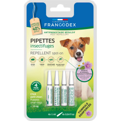 4 Insectenwerende Pipetten voor Puppy's en Kleine Honden tot 10 kg versterkte formule Francodex FR-175487 Pipetten voor bestr...