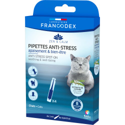 FR-175323 Francodex 4 pipetas calmantes antiestrés y de bienestar para gatos Comportamiento